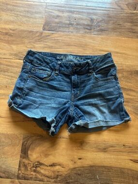American Eagle Outfitters Dark Blue Denim Cutoff Shorts